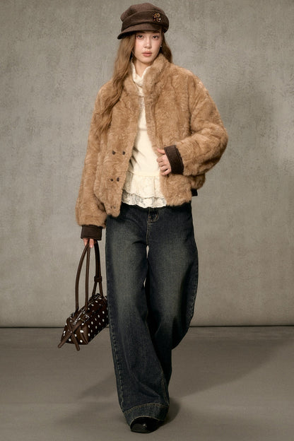 Reversible Faux Suede Plush Jacket