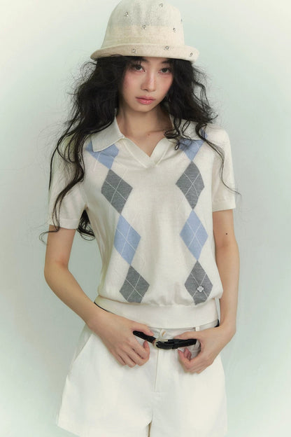 Diamond Color-Block Polo