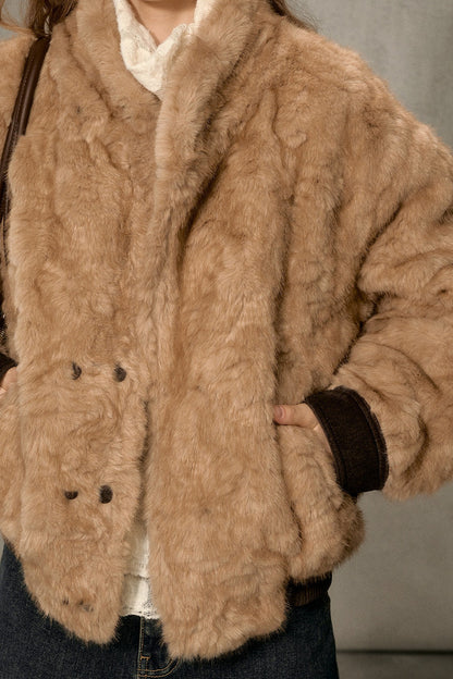 Reversible Faux Suede Plush Jacket