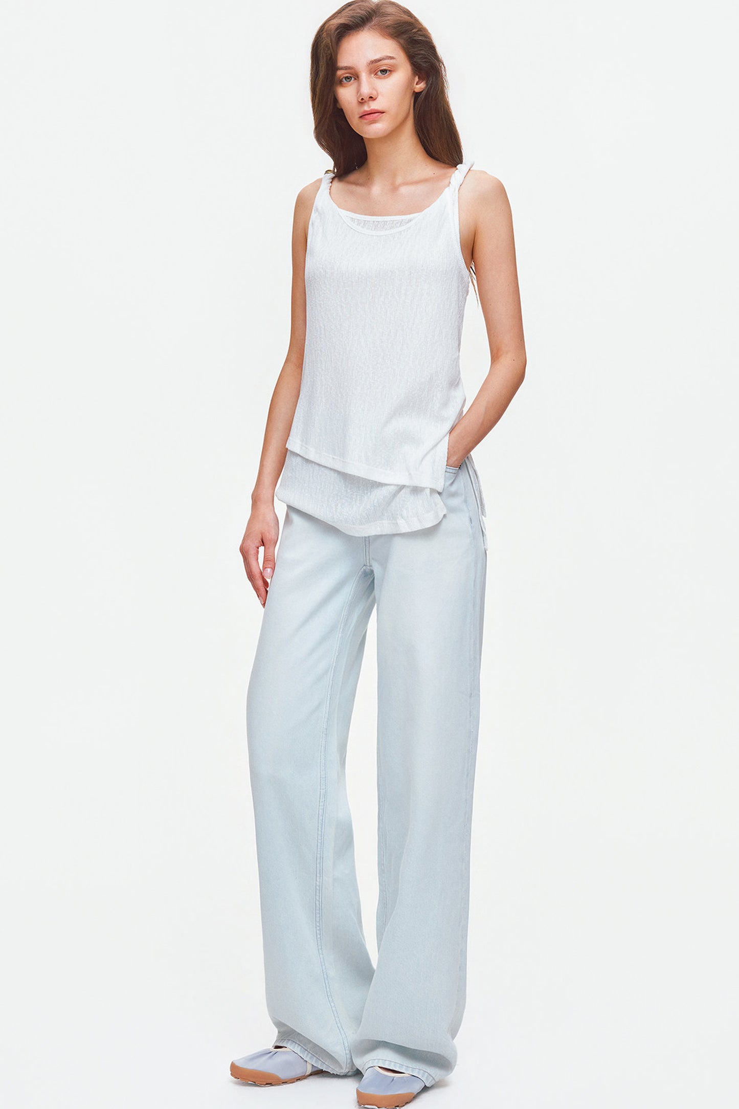 Lyocell Textured Jacquard Knit Top