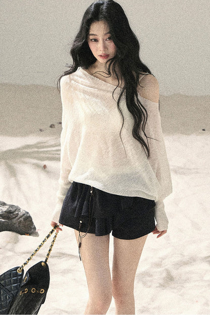 Conjunto de Top Hazy Mist Sin Hombros