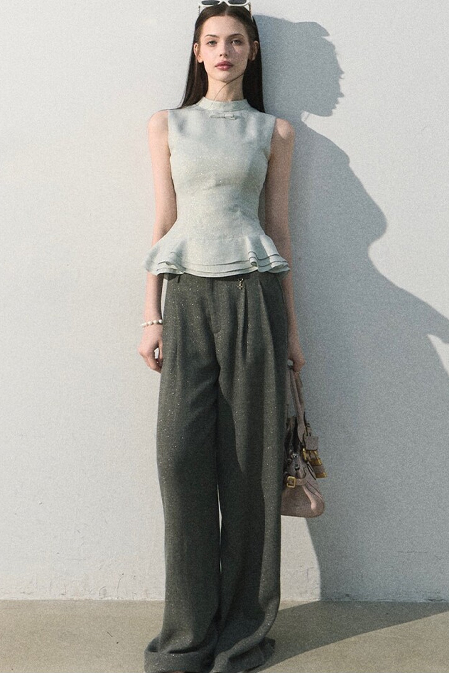 Gilded Linen Draped Pants