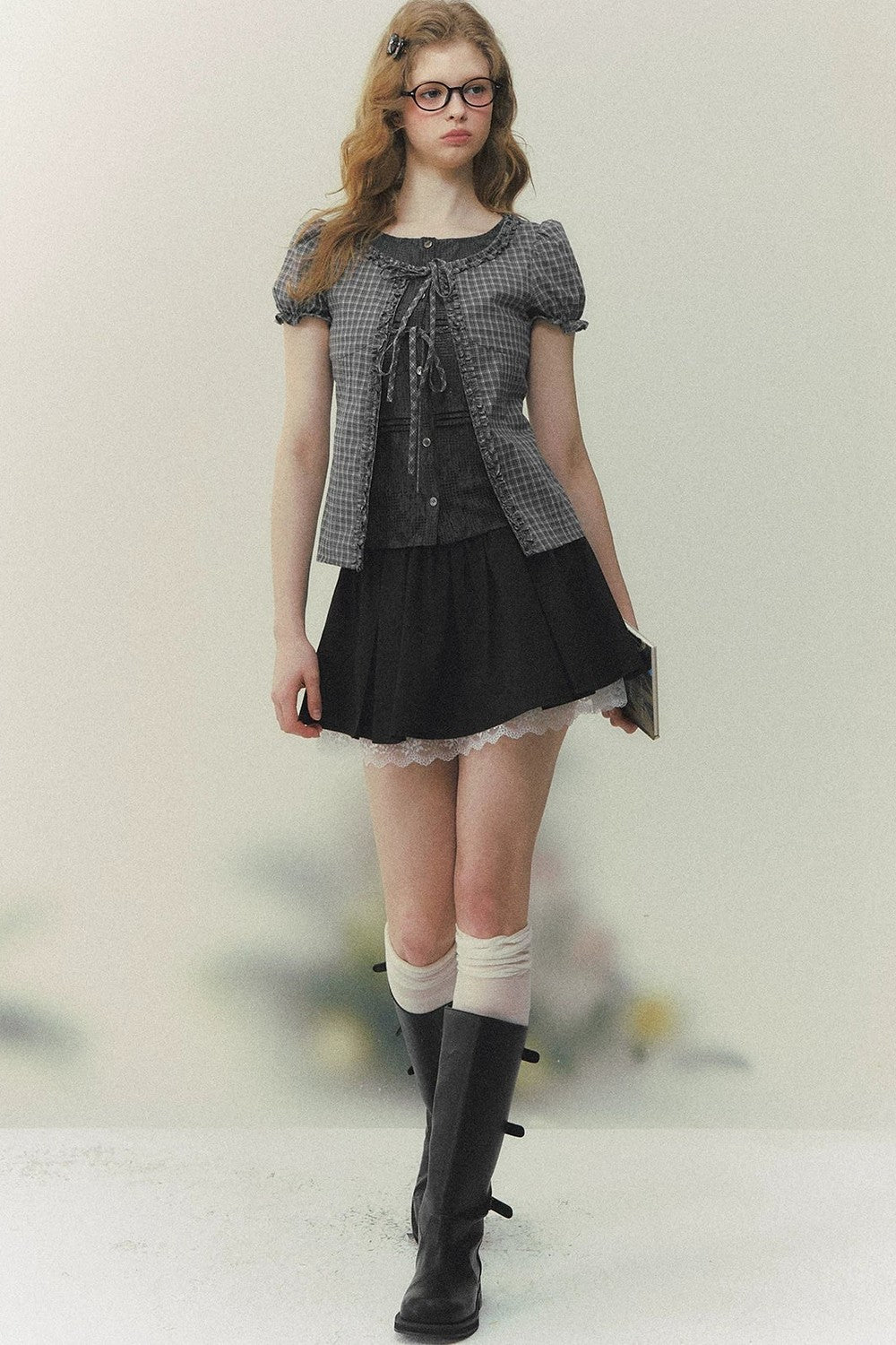 Preppy Summer Short-Sleeve Blouse