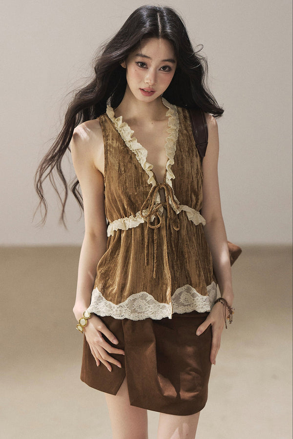 Lace Cherry Blossom Vest