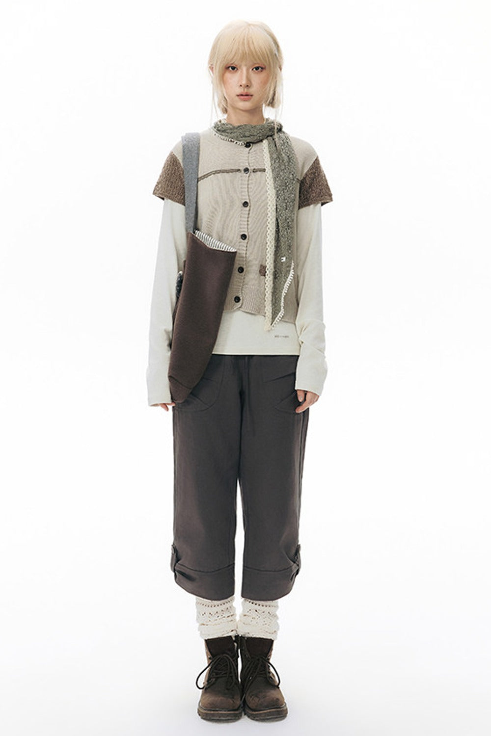Hollow-out Short Sleeve Knit Cardigan