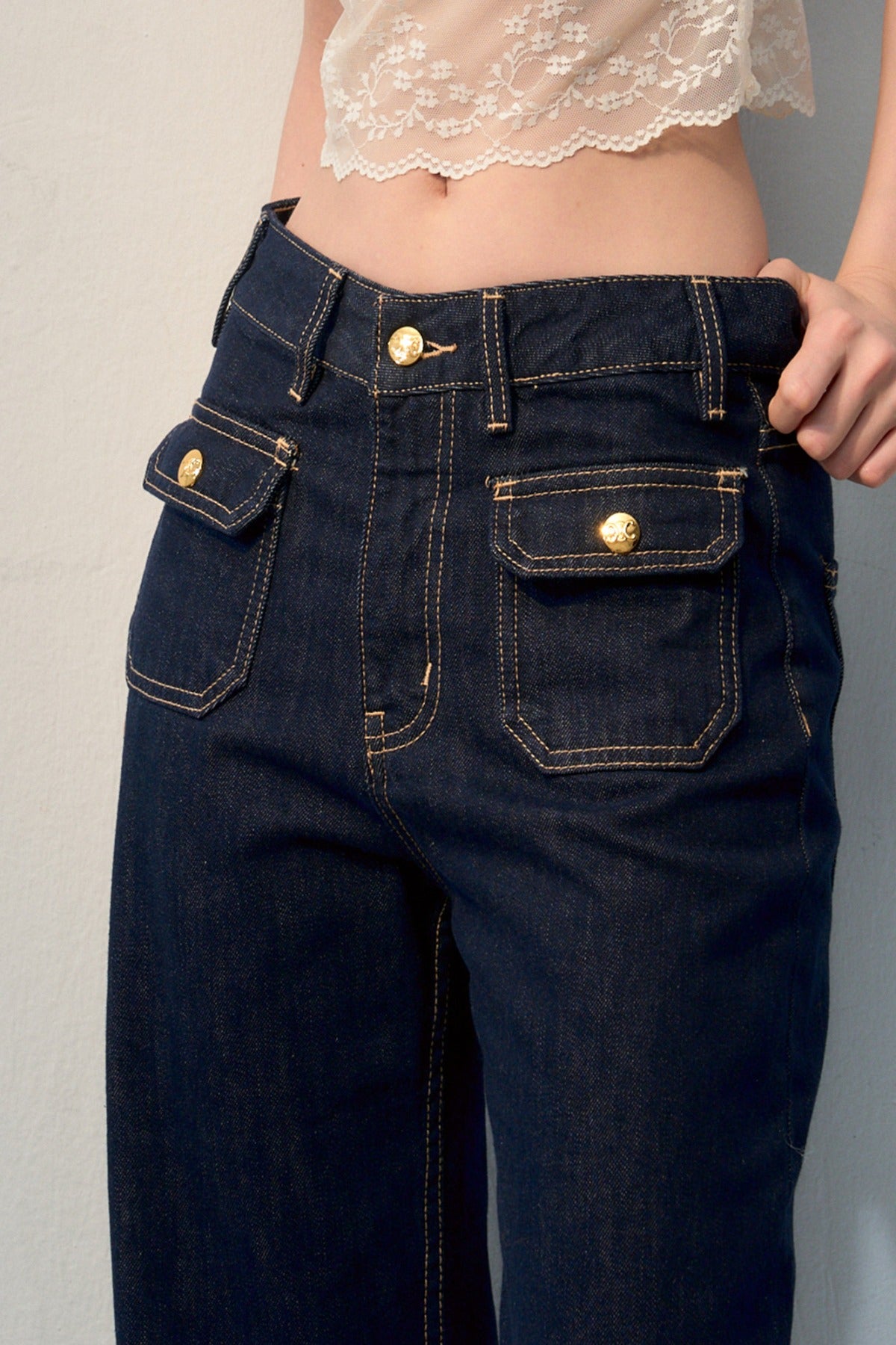 High-Waisted Wide-Leg Jeans