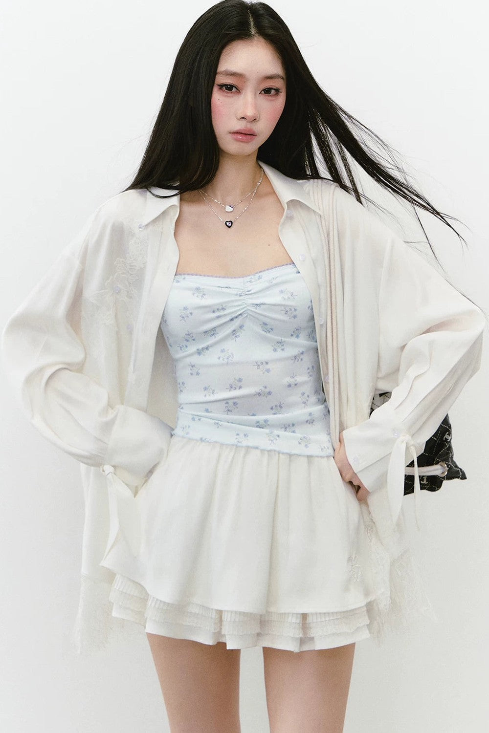 Linen Lace Beaded Top