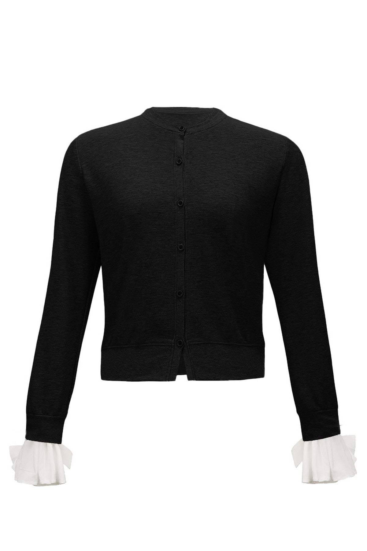 Layered-Look Bow Knit Cardigan