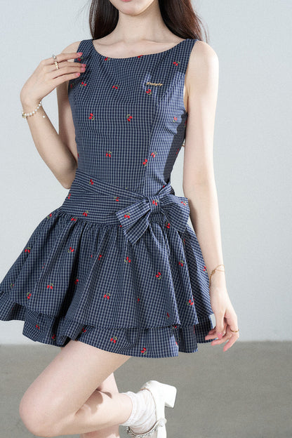 Elegant Plaid Vest Dress