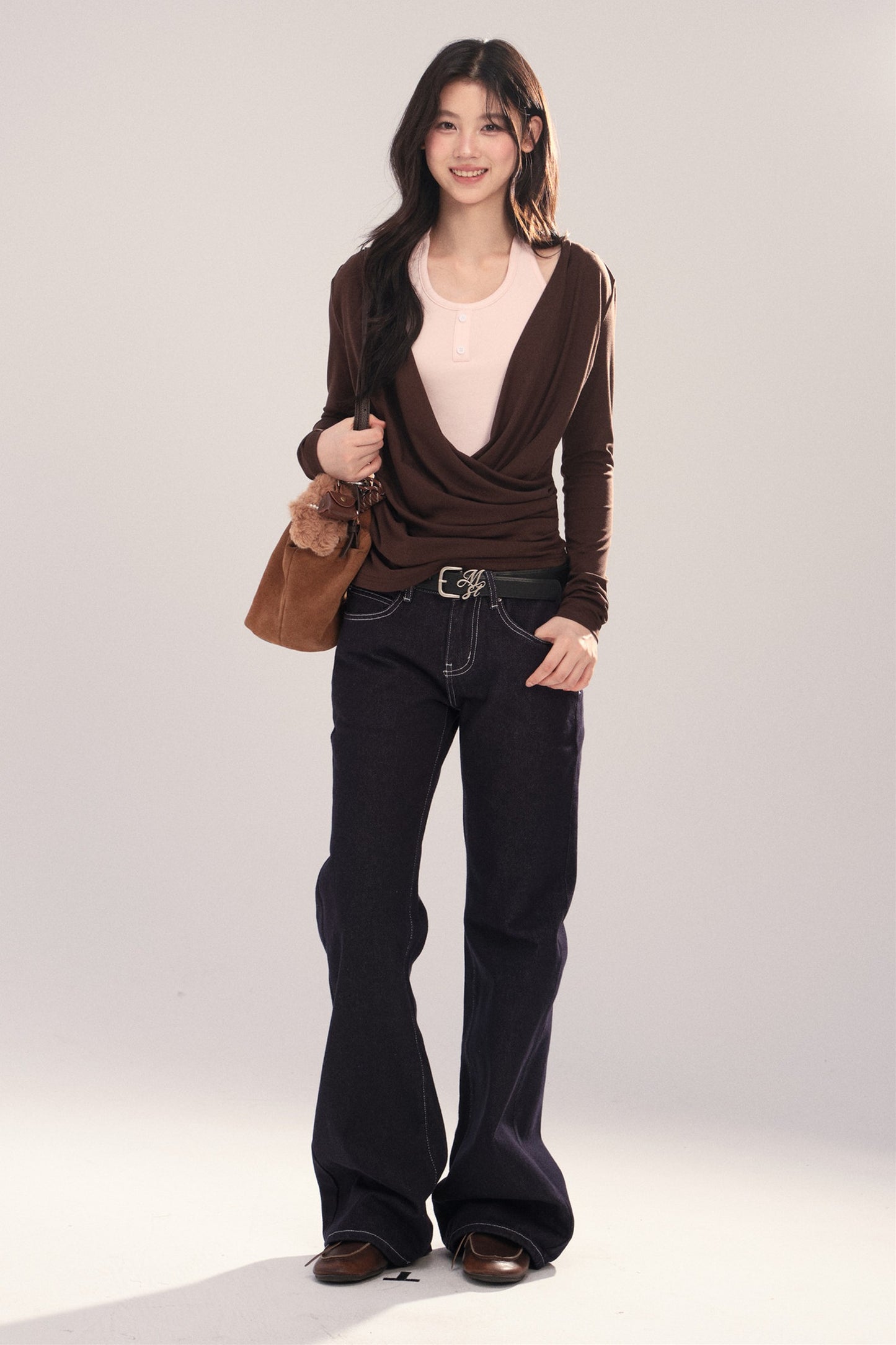 Layered-Look Long-Sleeve Top