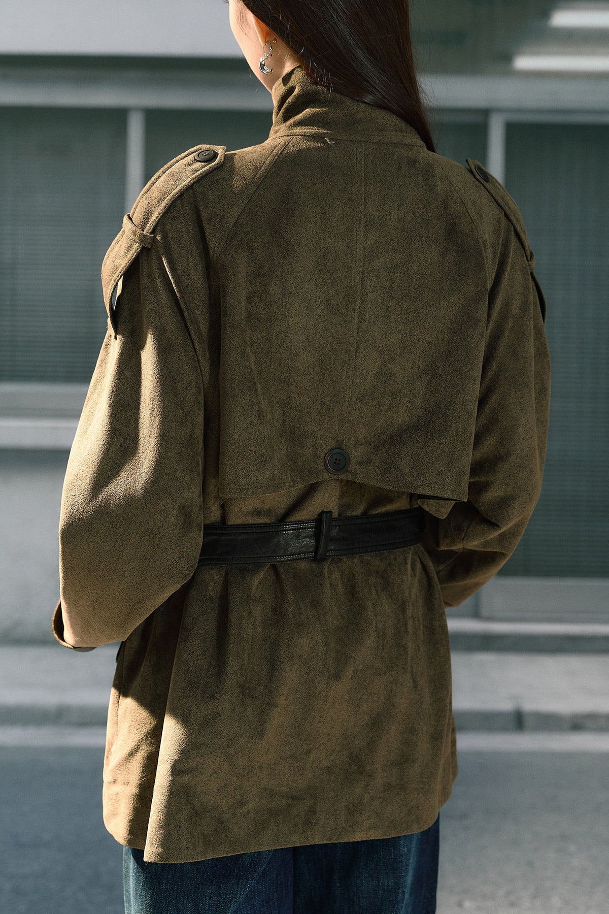 Suede Belted Jacket