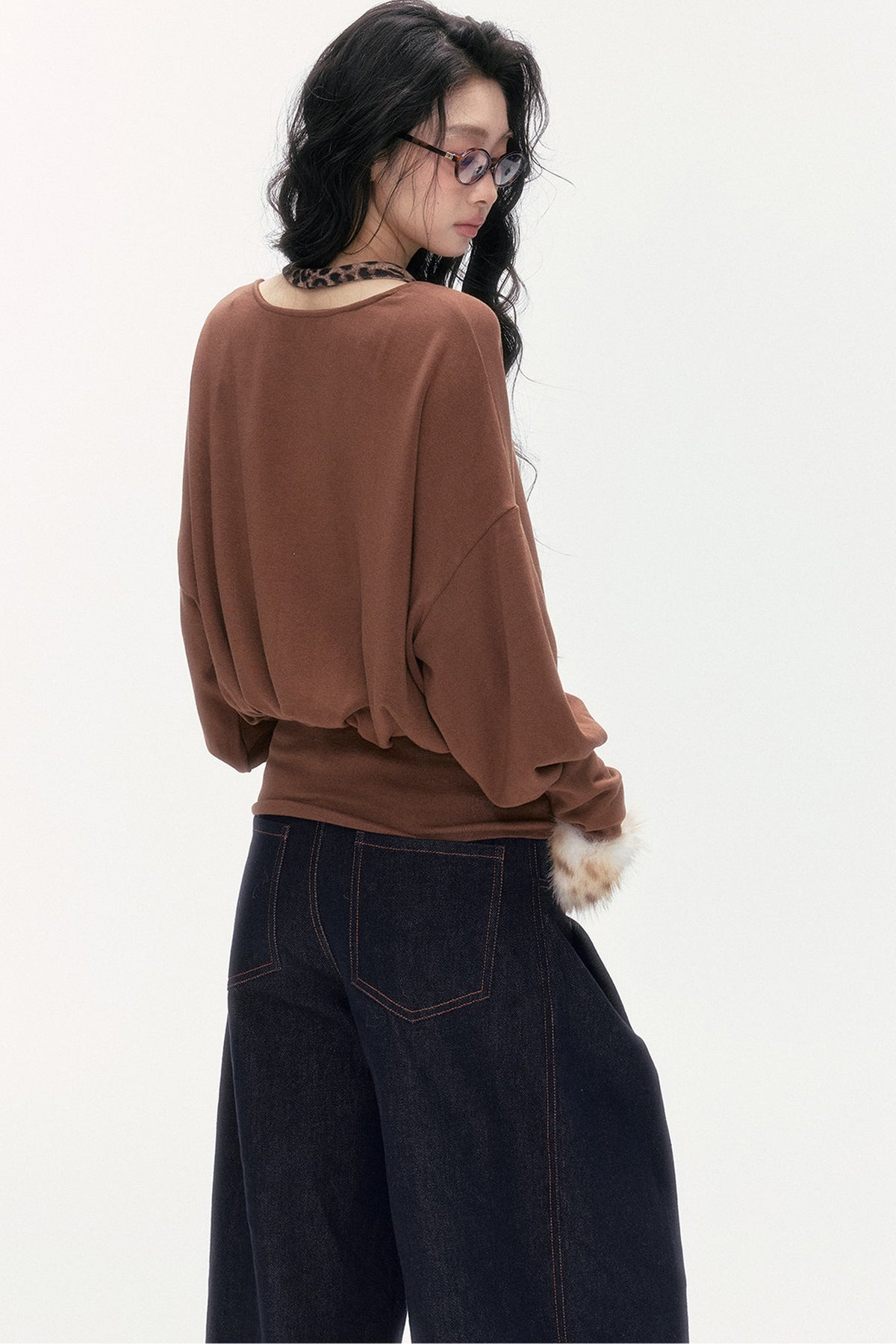 Detachable Halter Batwing U-Neck Knit Top Set-Up