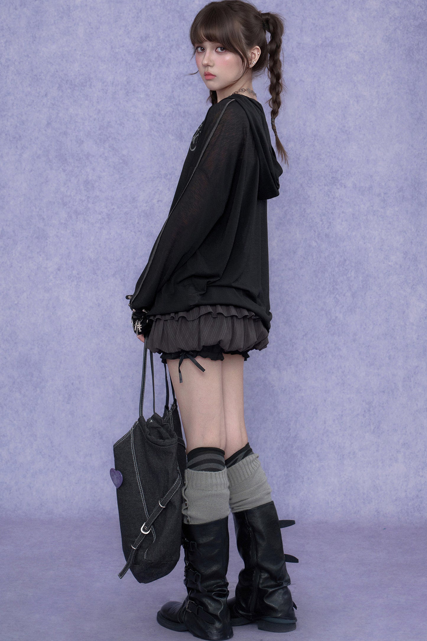 Dark Cross Hooded Top