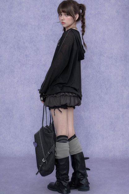 Dark Cross Hooded Top