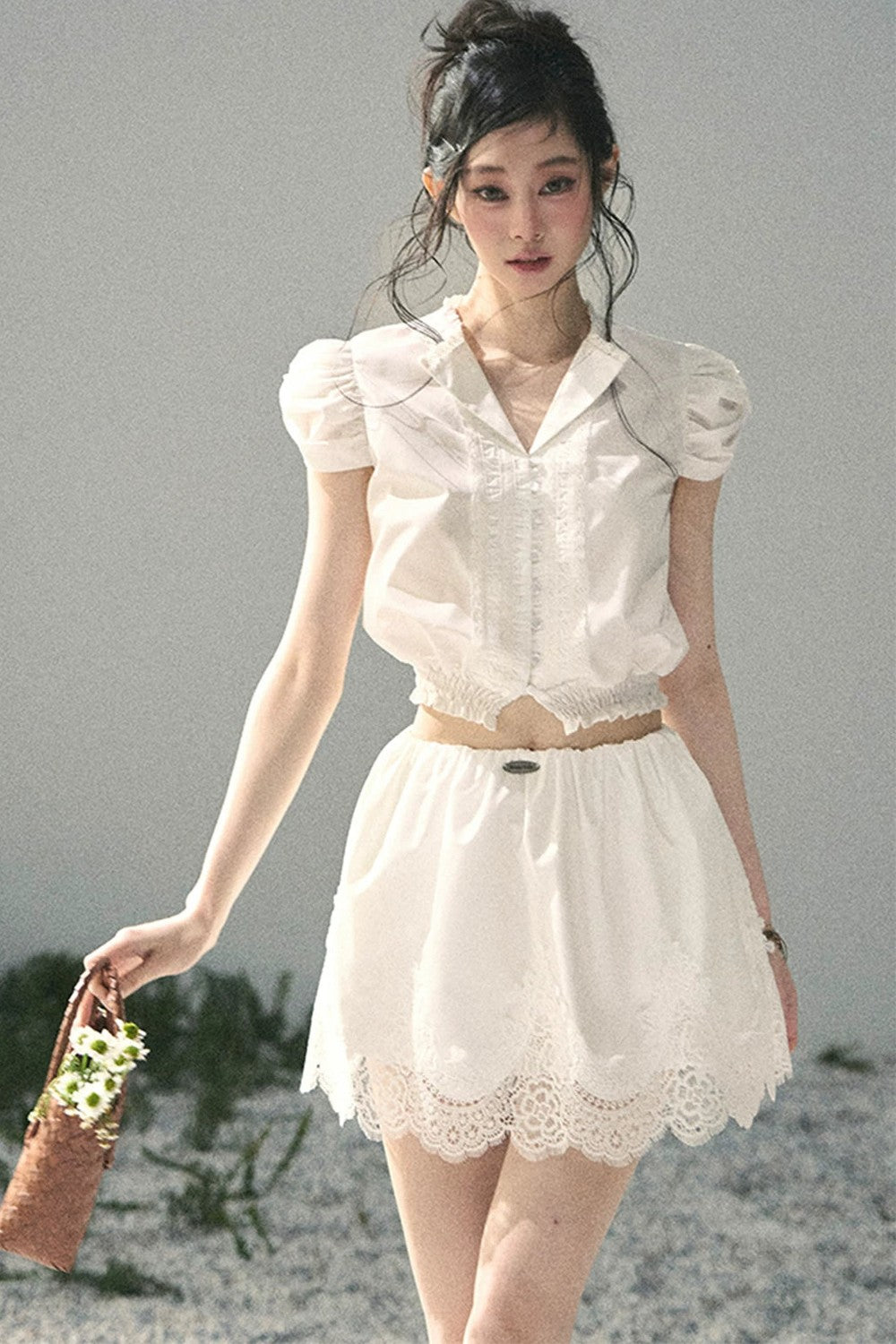 Rose Lace Reversible Two-Piece Set-Up