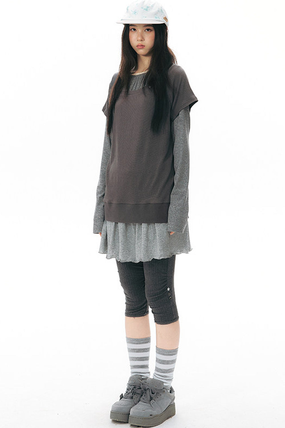 Color-Blocked Raglan Knit Blouse