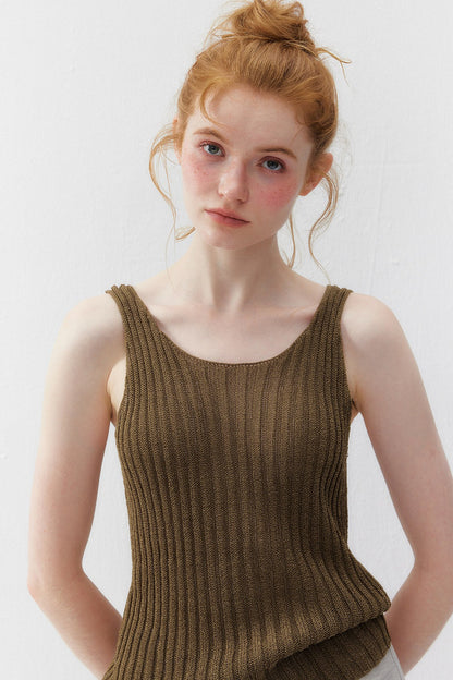 Hollow Ribbed Knit Camisole