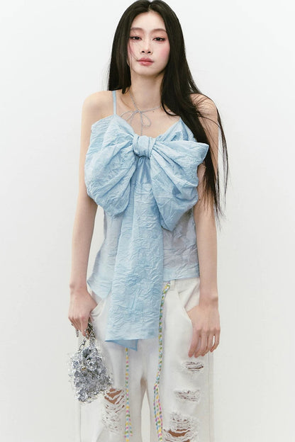 Pleated Bow Camisole Top