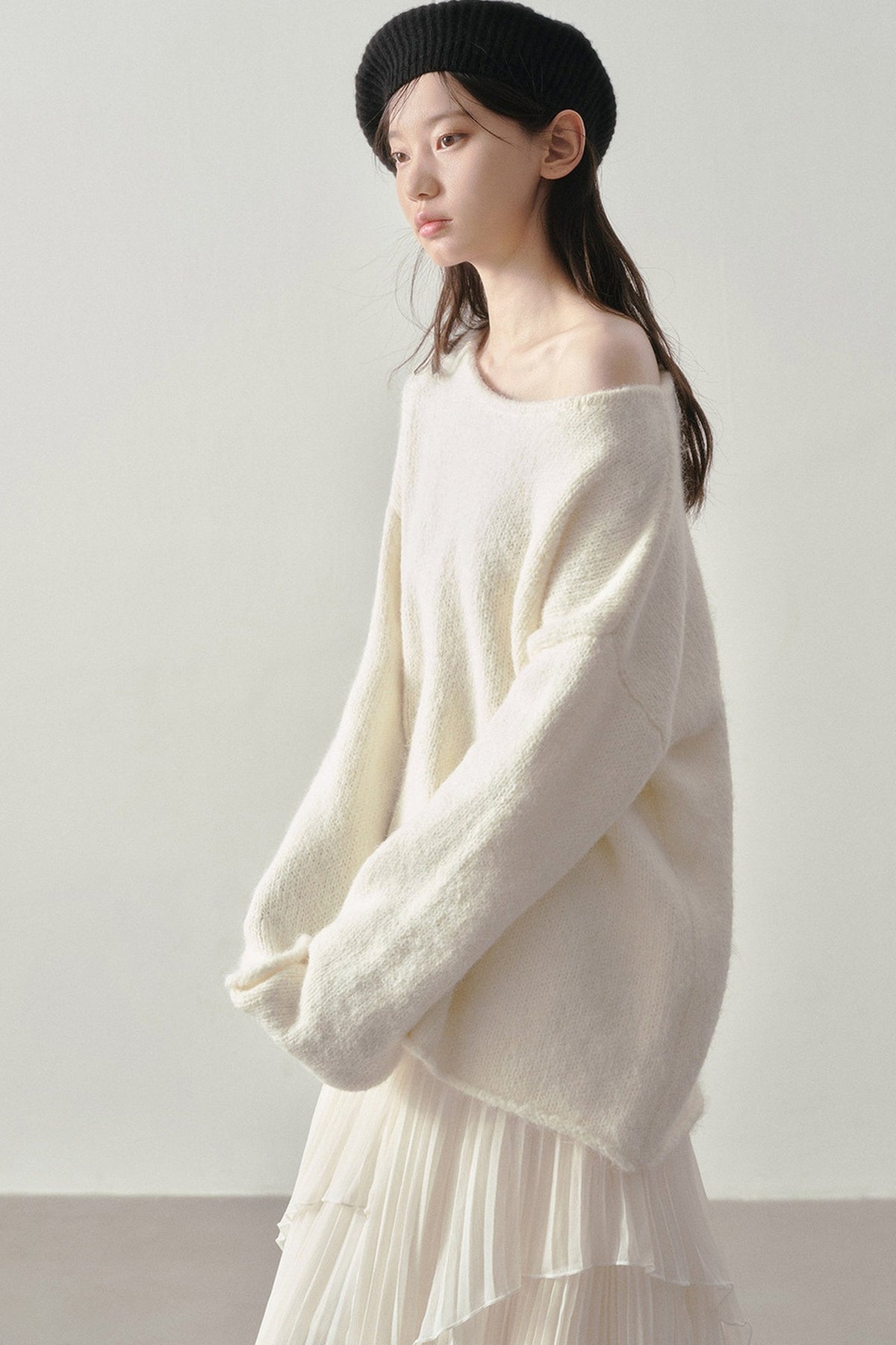 Cream Loose Knit Sweater