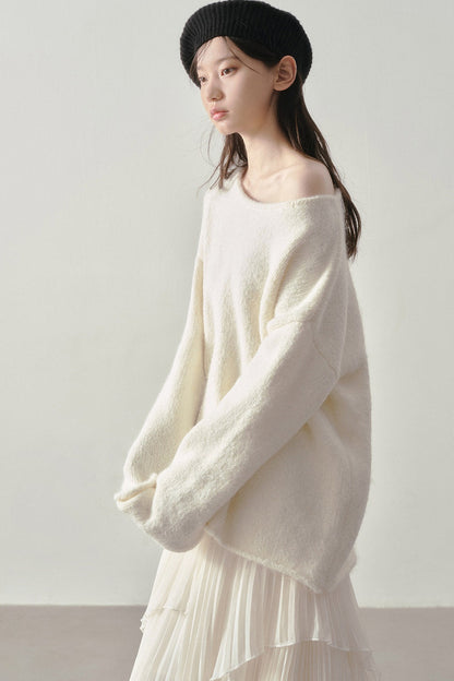 Cream Loose Knit Sweater