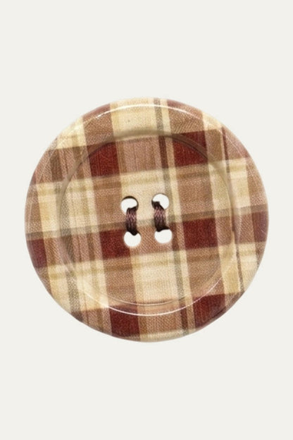 Plaid Polka Dot Button Hair Clip