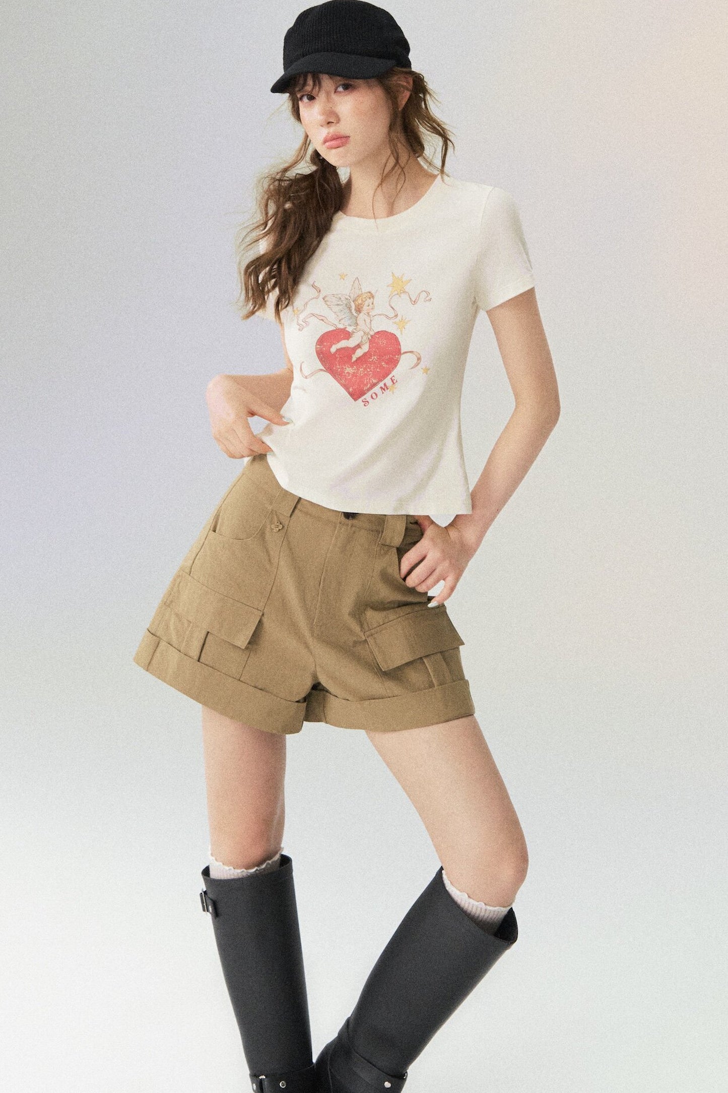Love Cupid Short Sleeve Blouse