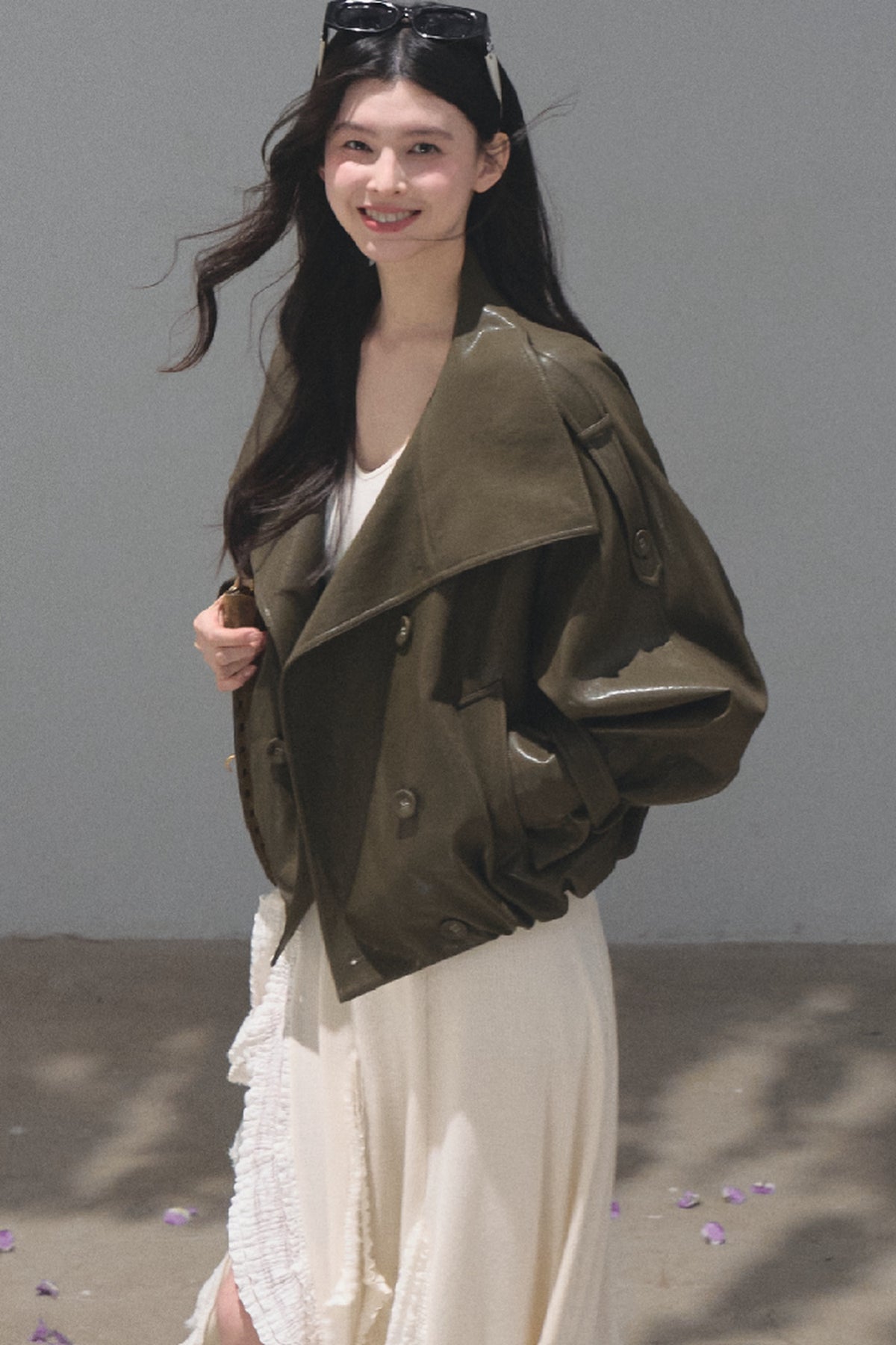 Knight-Style Oil-Waxed Leather Trench Jacket