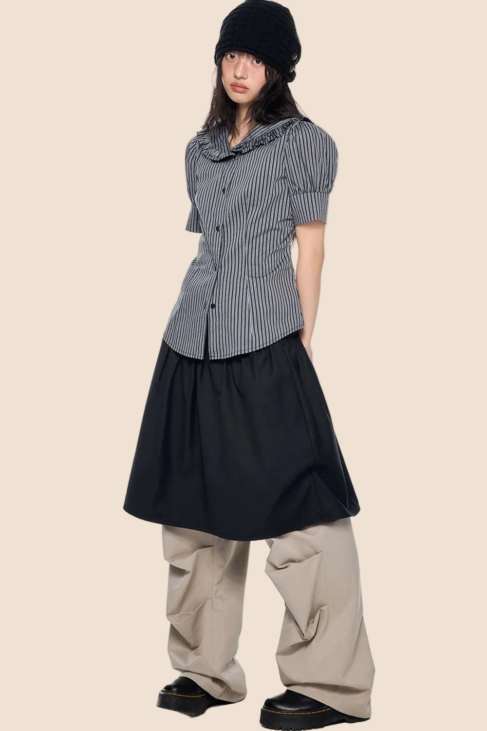 Striped Puff Sleeve Shirt