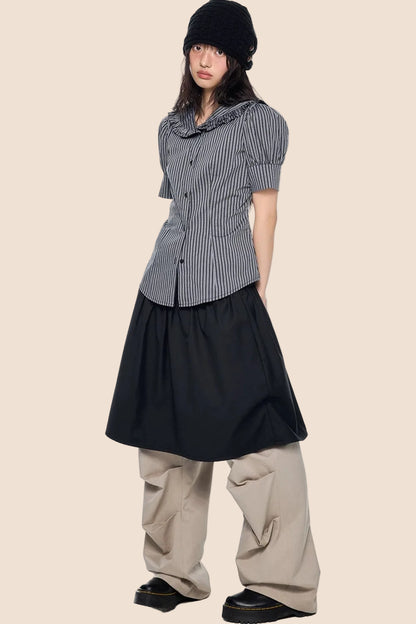 Striped Puff Sleeve Shirt