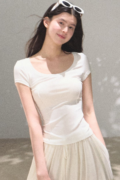 Slim-Fit U-Neck Lyocell Top