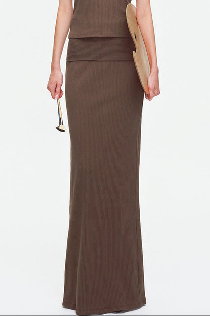 Knit Halter Top and Long Skirt Set-Up