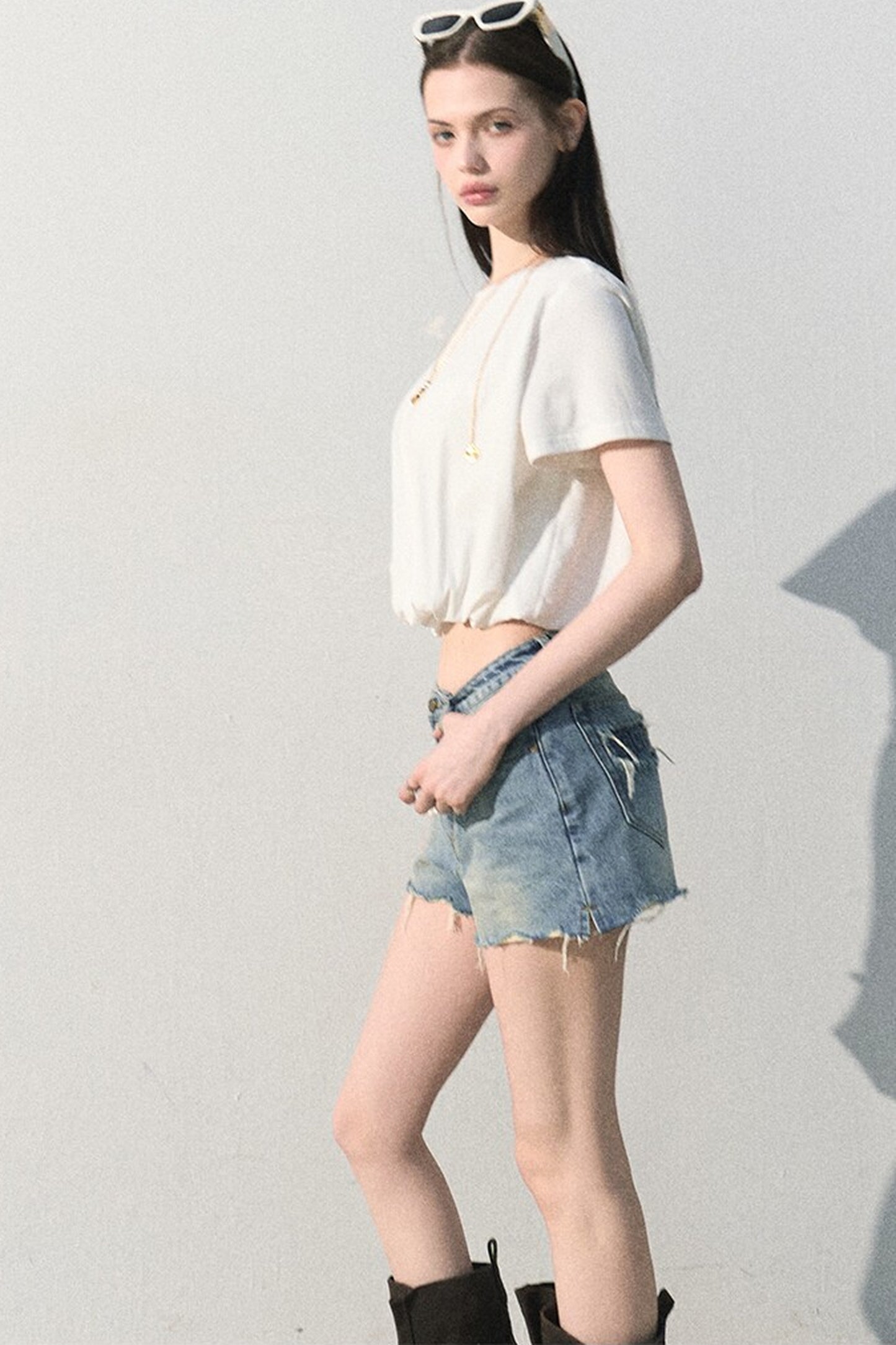 Vintage Distressed Denim Shorts