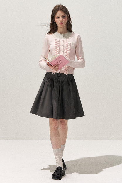 Gray Pleated Ballet Skirt