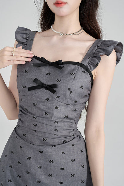Flutter-Sleeve A-Line Dress