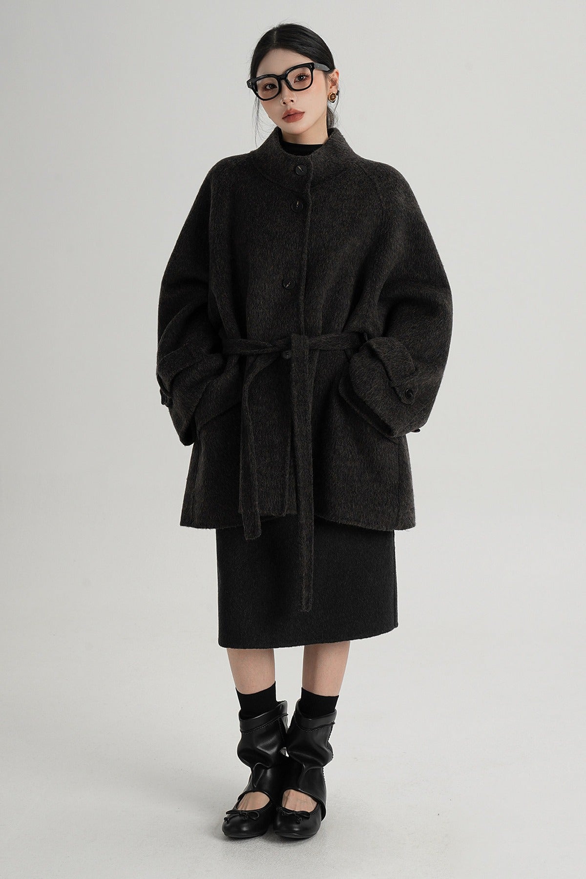 Mid-Length Double-Sided Wool Coat