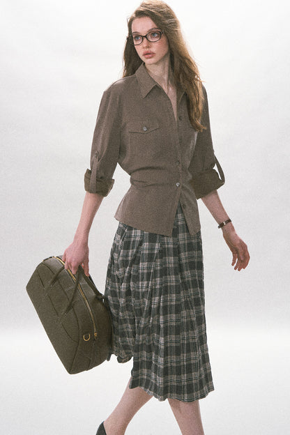 Adjustable Waist Vintage Work Shirt