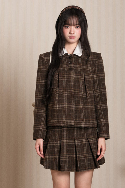 Plaid Top and Pleated Skirt