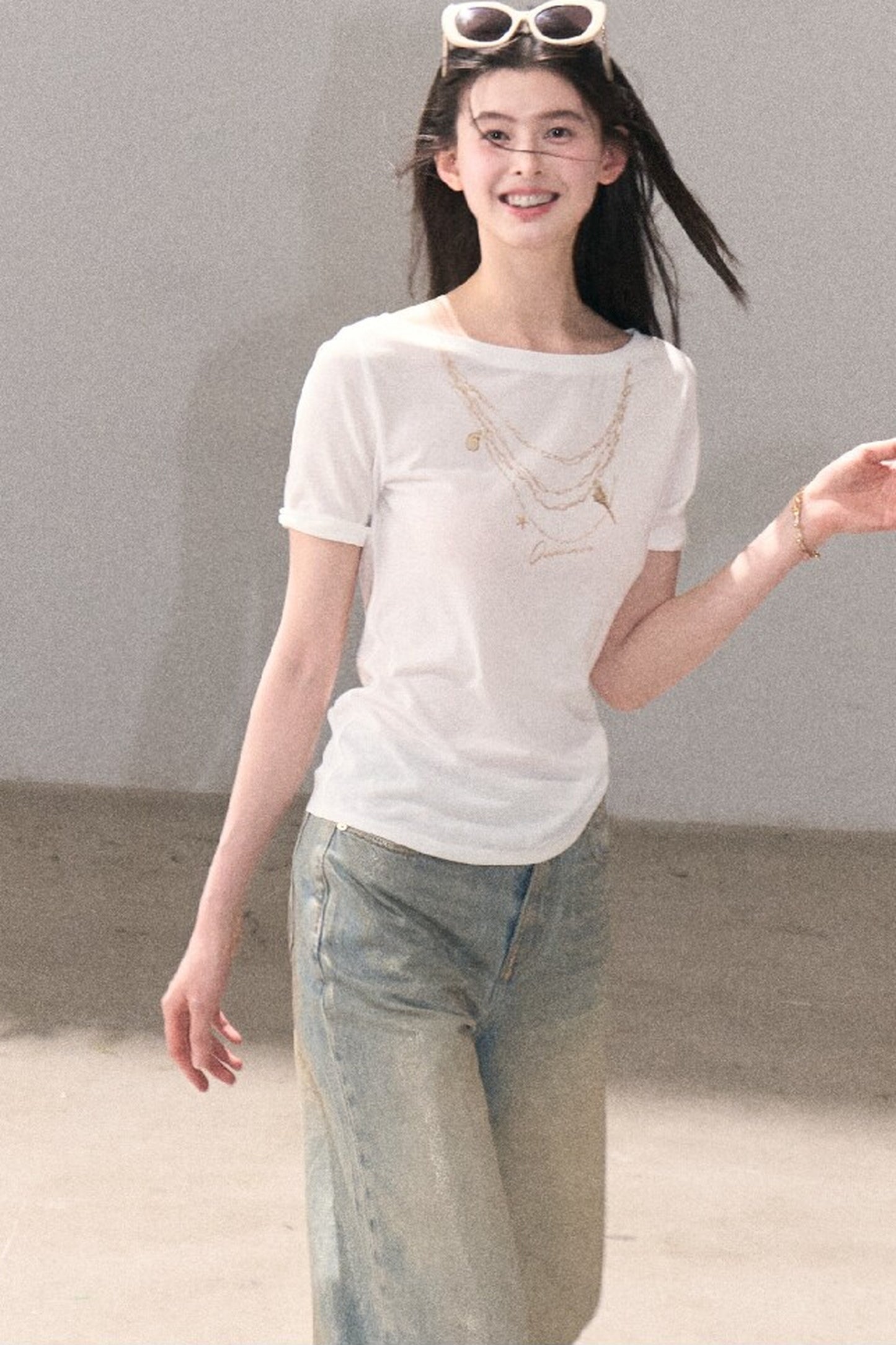 Retro Gradient Cotton Jeans