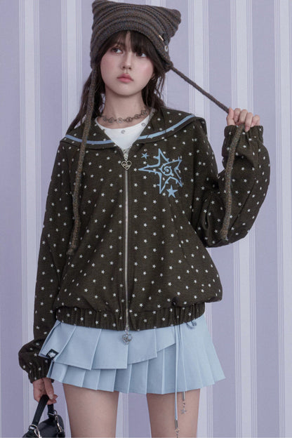 Swirl Star Jacket and Pleated Skirt Set-Up