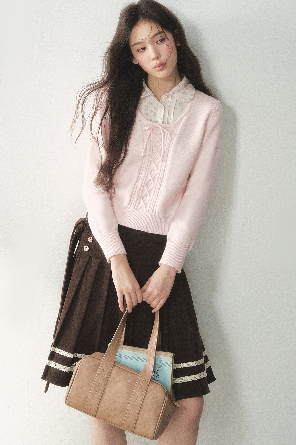 Floral Layered-Look Sweater