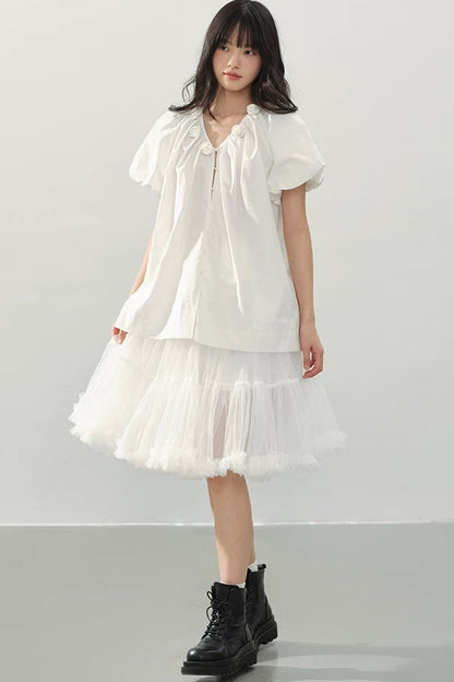 White Tulle A-Line Fairy Skirt