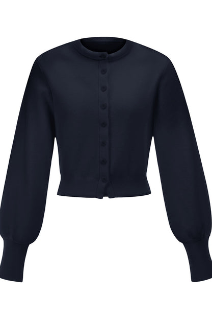 Pure Wool Round Neck Cardigan