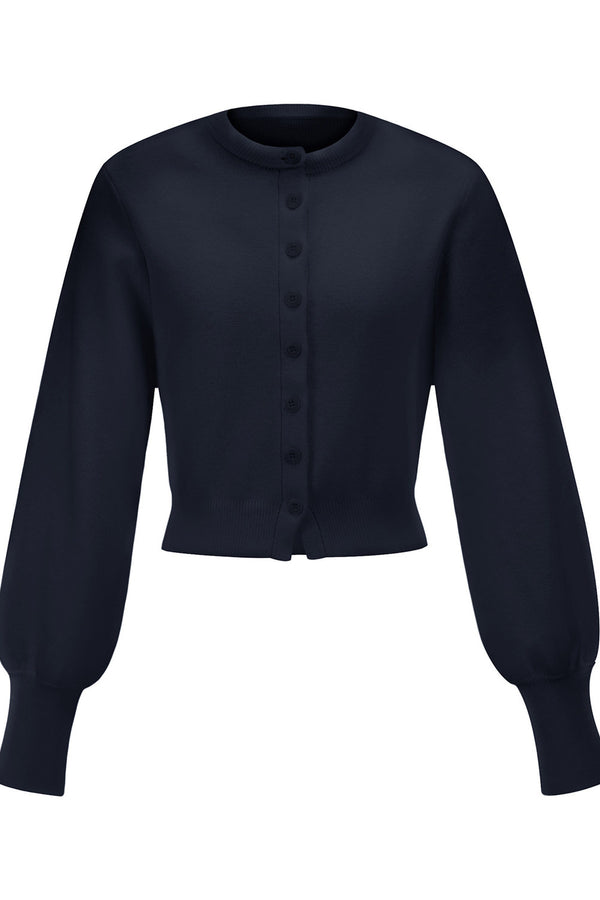 Pure Wool Round Neck Cardigan
