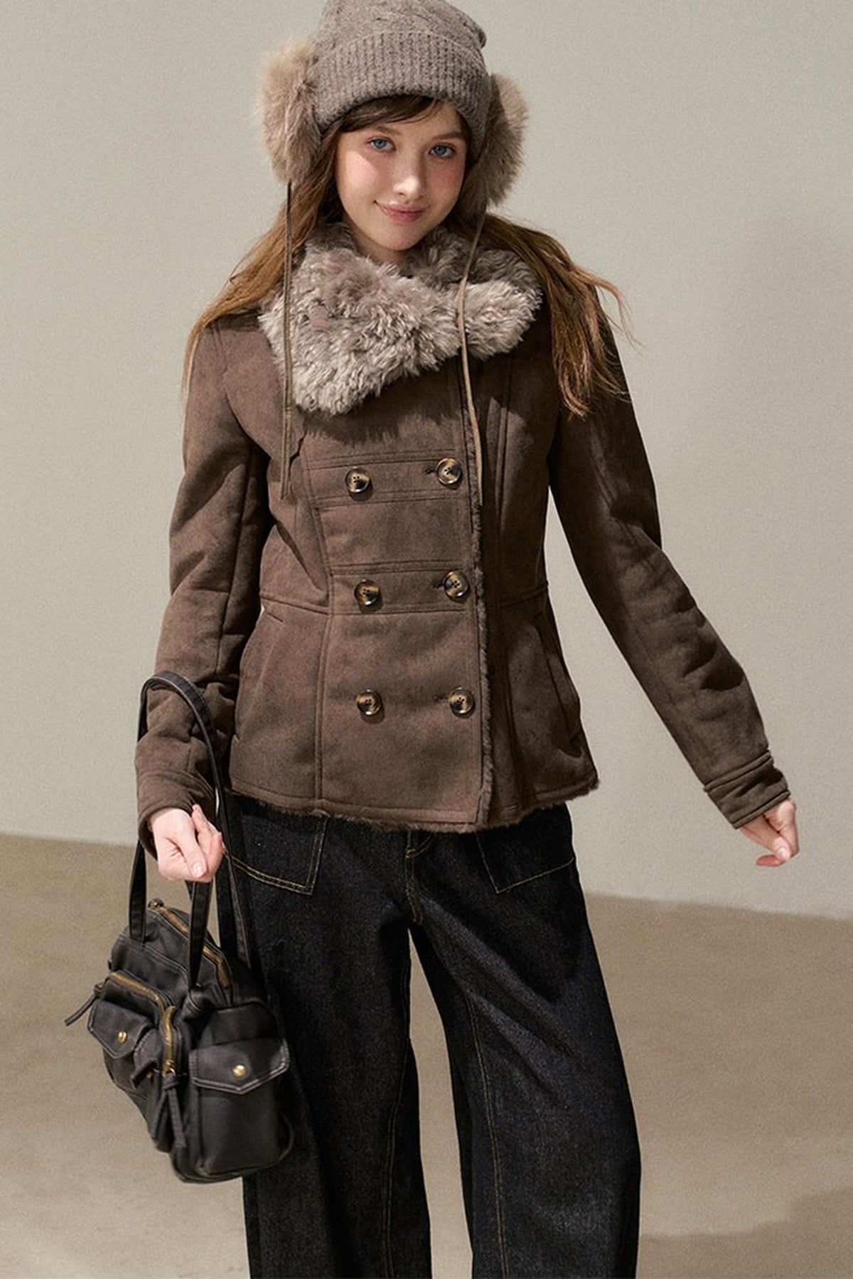 Lapel Fur Collar Jacket