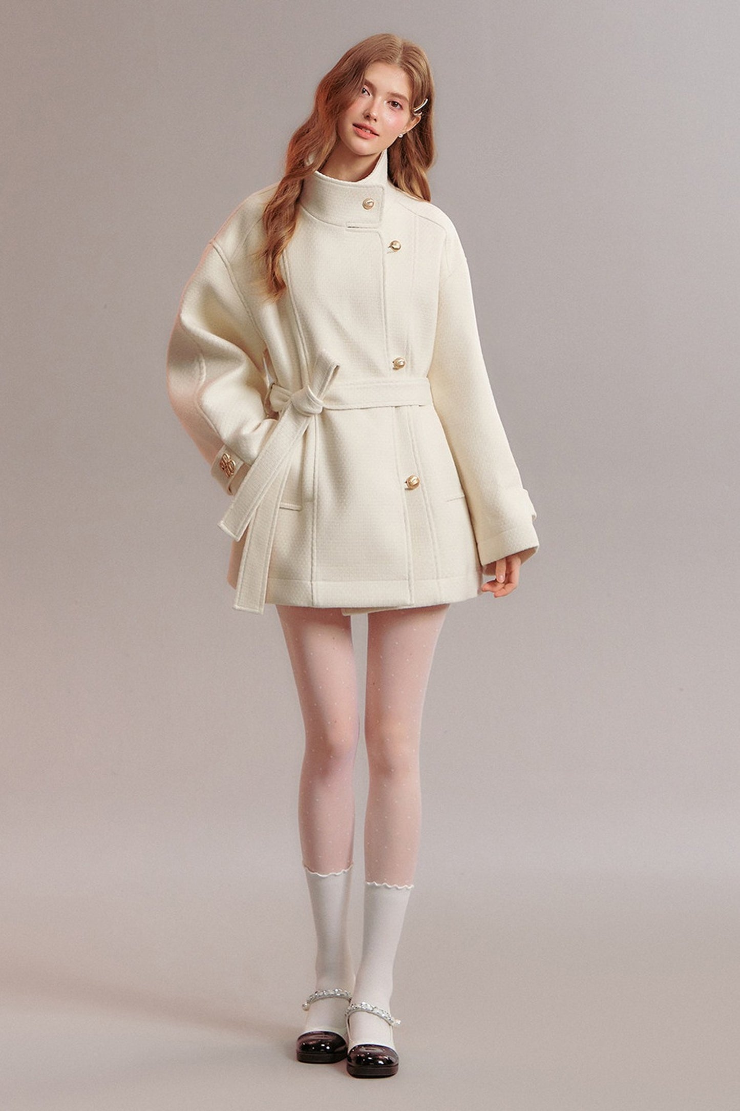 Retro Woolen Stand-Collar Coat