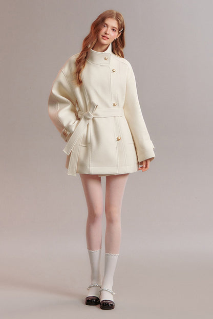 Retro Woolen Stand-Collar Coat