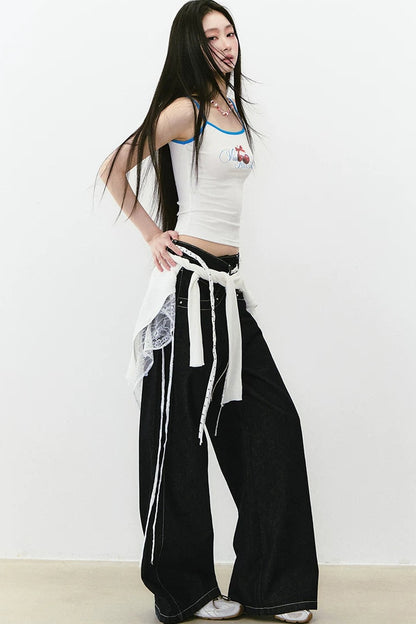 Color-Block Letter Print Camisole
