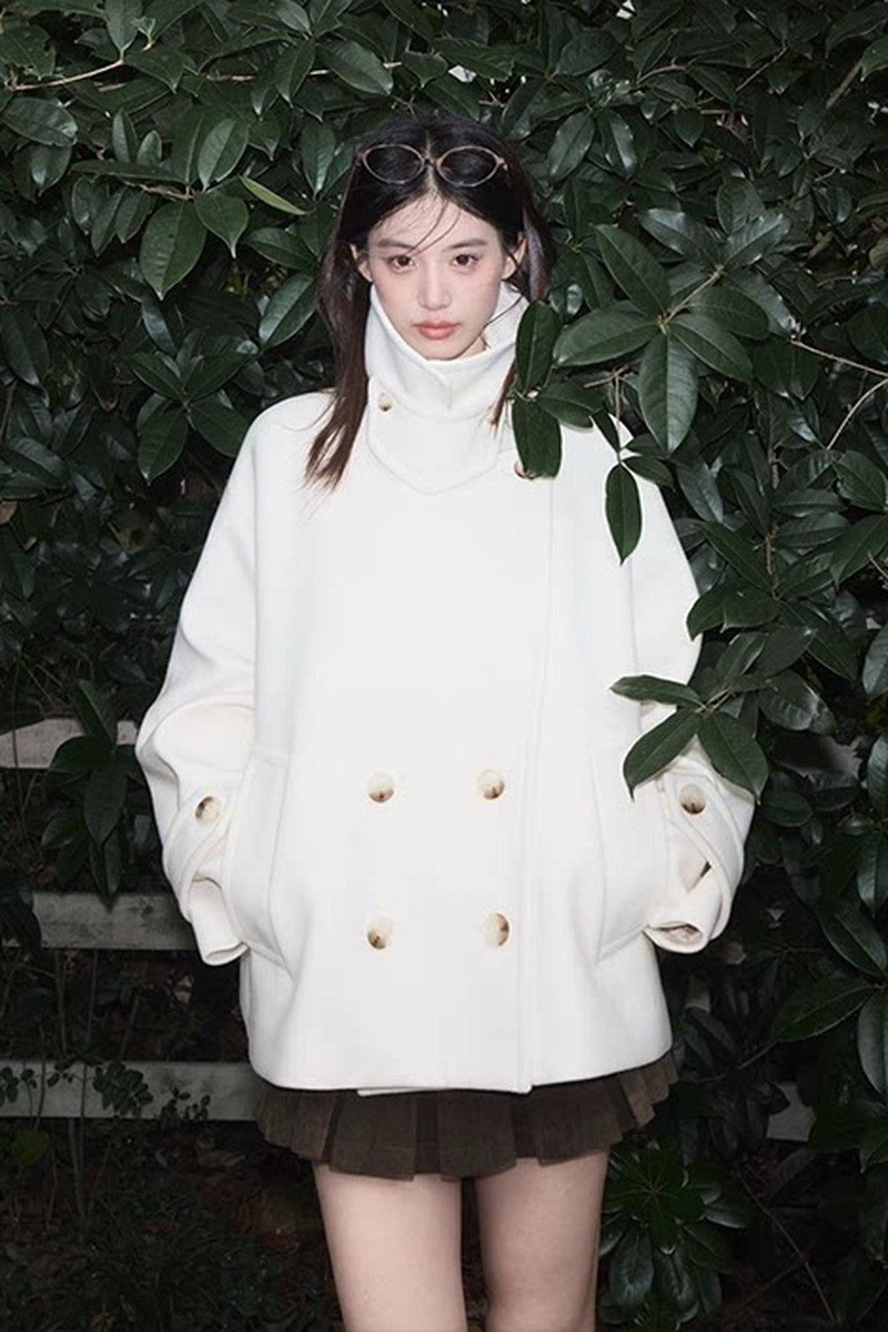 Two-Way Double-Breasted Wool Jacket