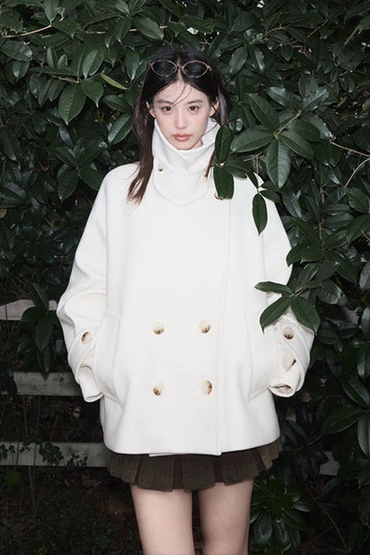 Two-Way Double-Breasted Wool Jacket
