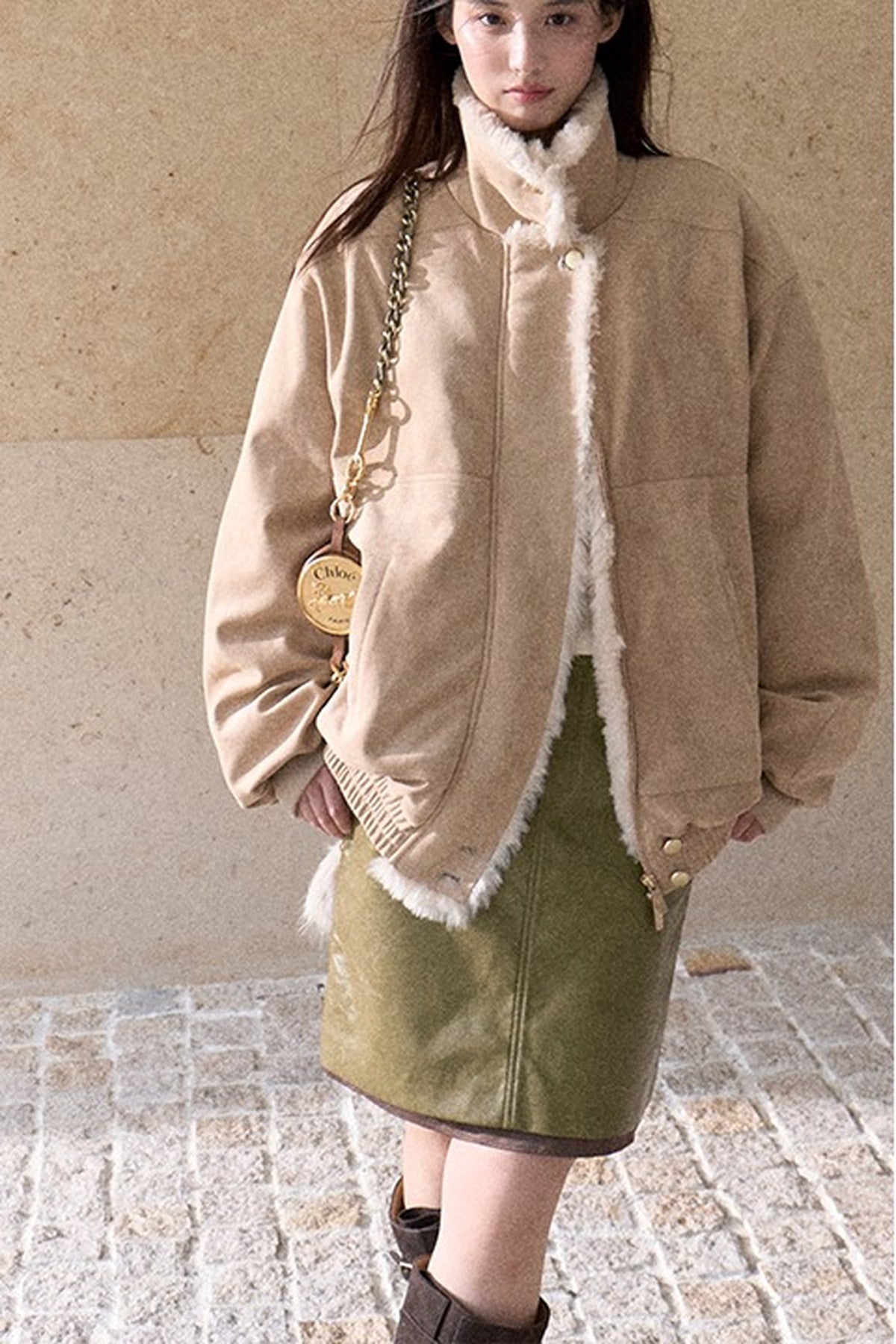 Matte Suede 95% White Duck Down Jacket